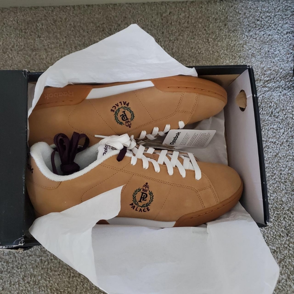 Palace x Reebok NPC tan Sneakers, size 11.5.